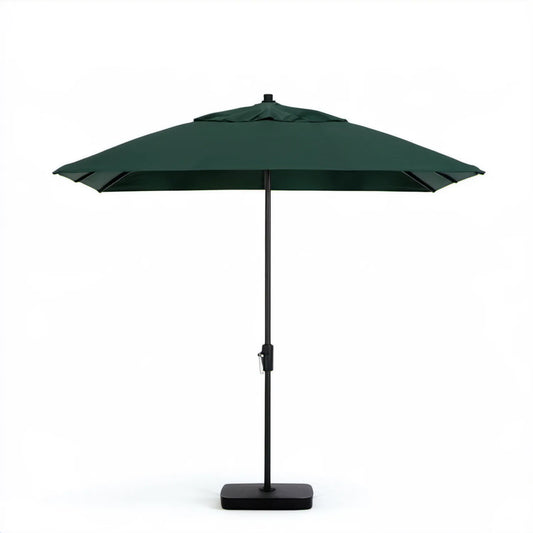 Zielony okrągły parasol ogrodowy Ø 270 cm z podstawą, stalowy stelaż