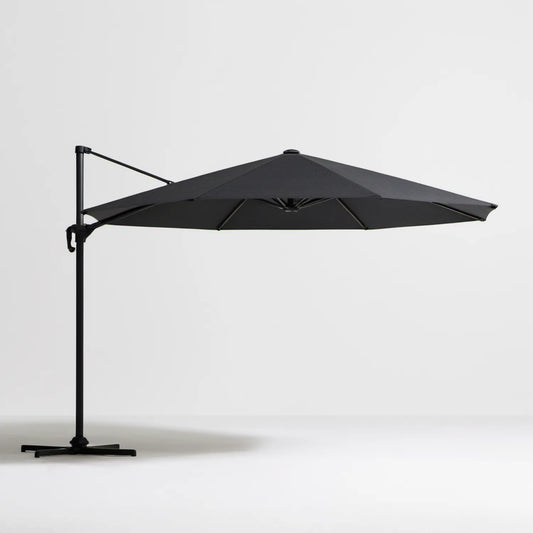 Czarny wiszący parasol ogrodowy okrągły Ø300 cm, wysokość 245 cm