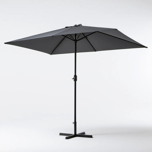Podwójny prostokątny parasol ogrodowy antracytowo-czarny 460 × 270 × 246 cm