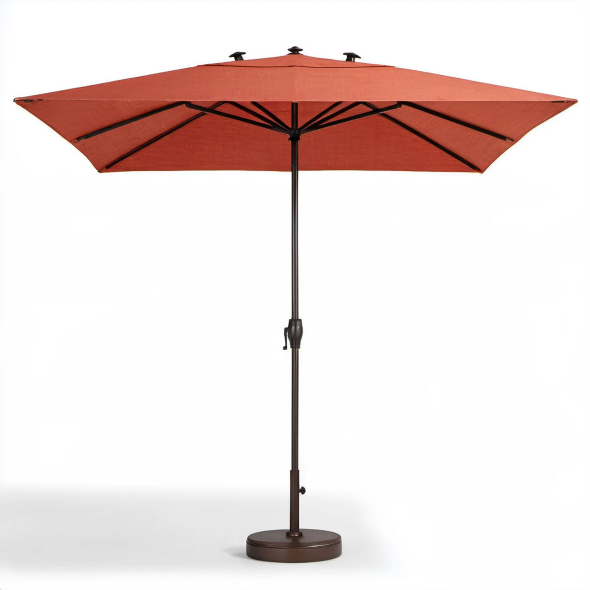 Prostokątny parasol ogrodowy ceglastoczerwony 460 × 270 cm z podstawą
